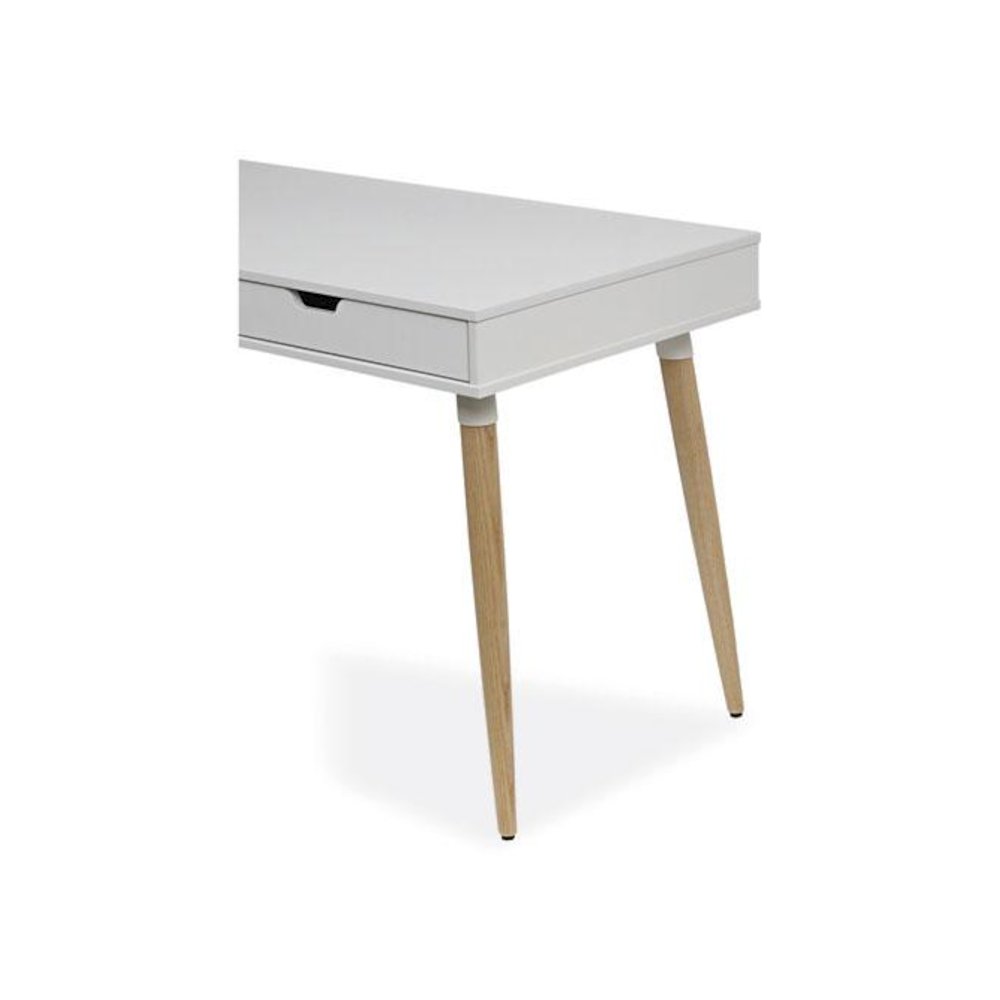 Scandinavian Writing Desk, 47.24" x 23.62" x 29.53", White/Beigewood. Picture 5