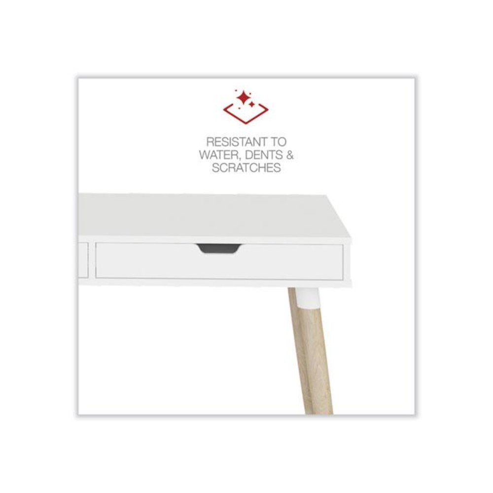 Scandinavian Writing Desk, 47.24" x 23.62" x 29.53", White/Beigewood. Picture 7