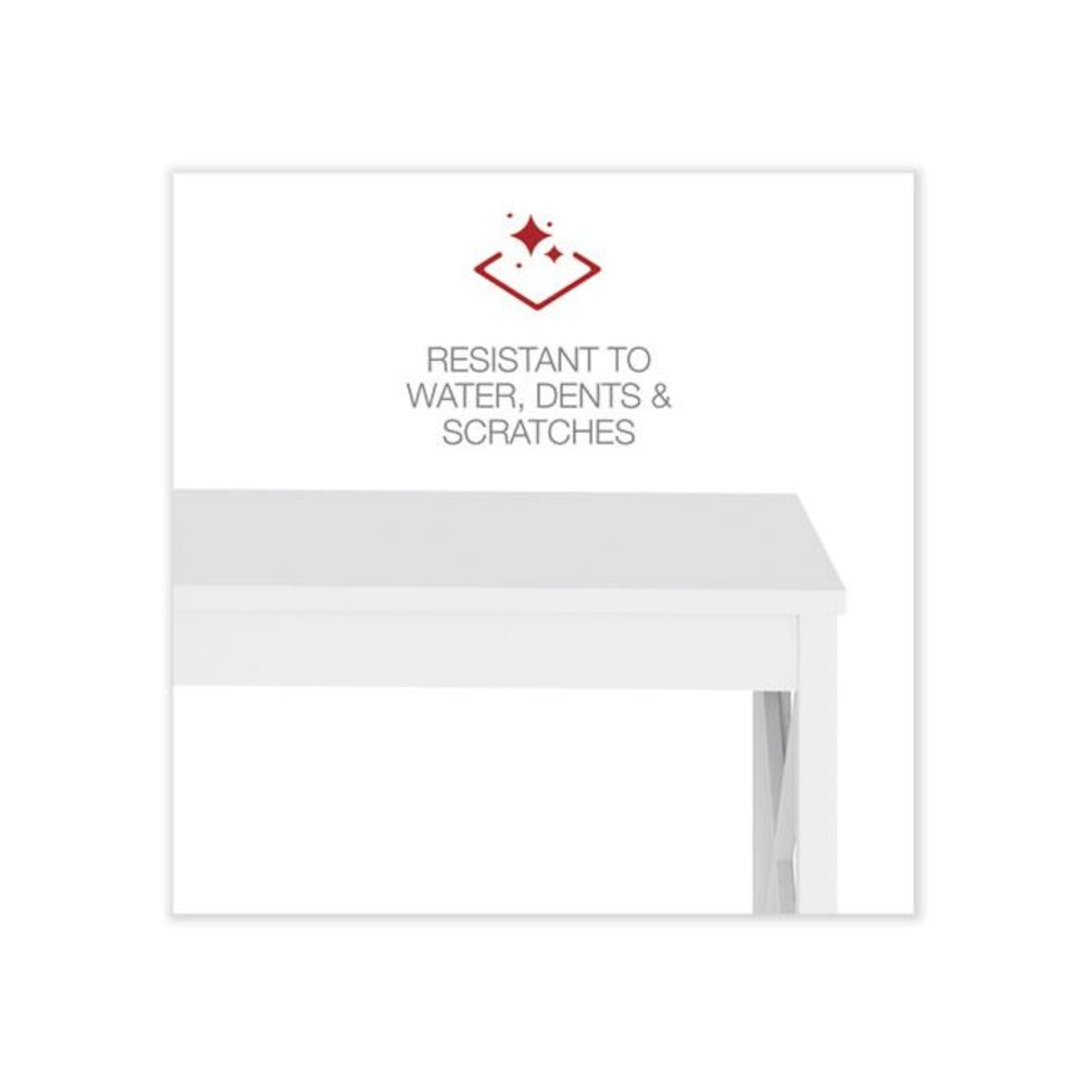 L-Shaped Farmhouse Desk, 58.27" x 58.27" x 29.53", White. Picture 4