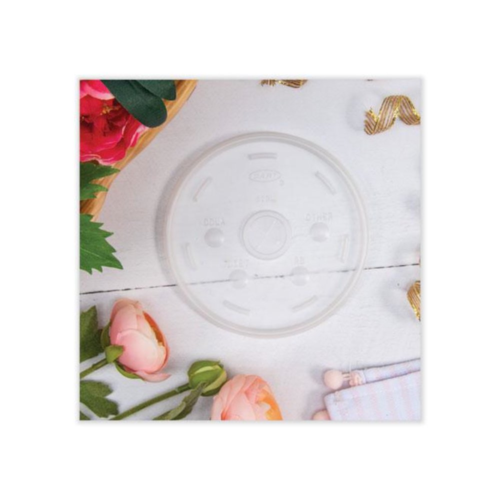 Lids for Foam Cups and Containers, Fits 32 oz/44 oz/60 oz Hot Cups, Plastic, Translucent, 1,000/Carton. Picture 2