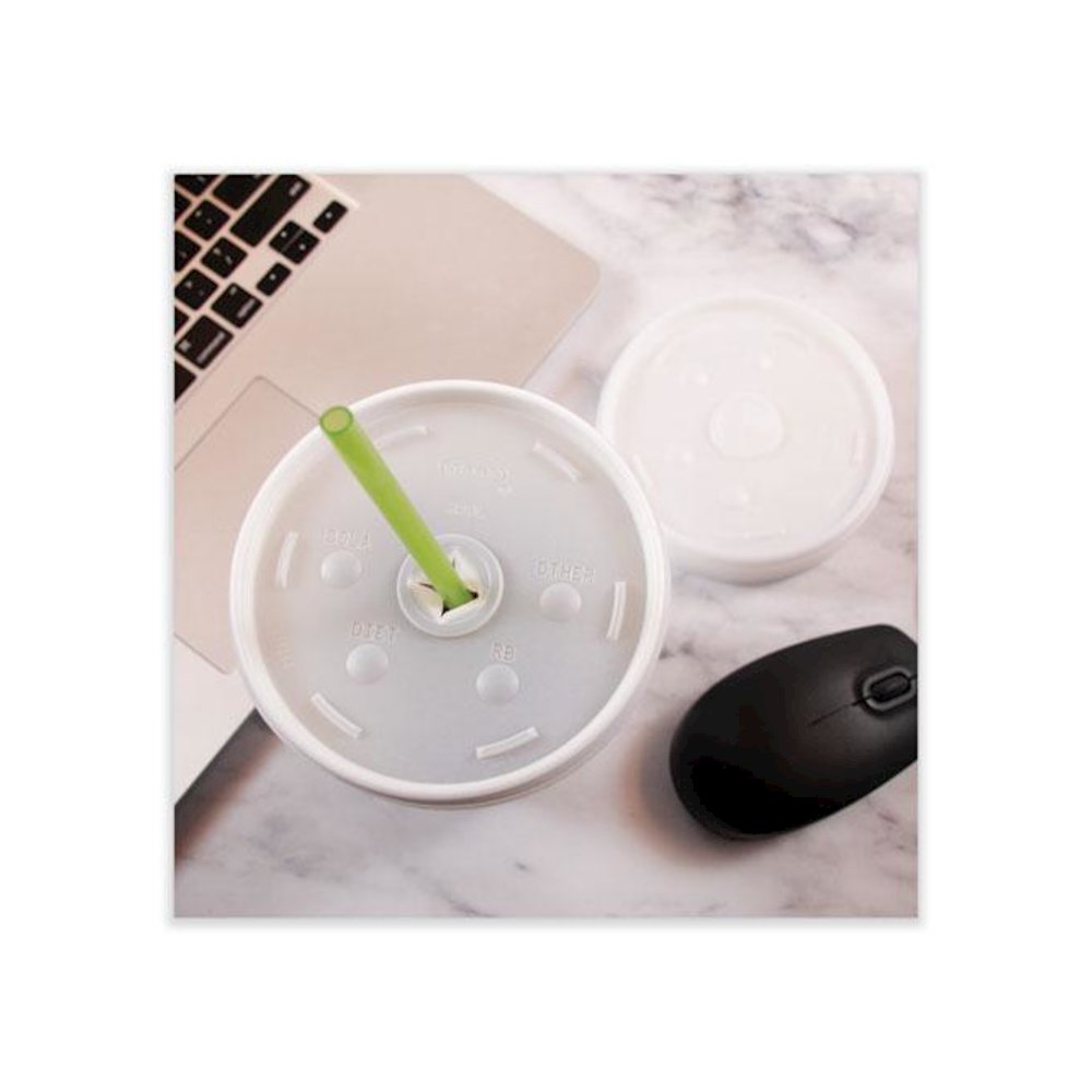 Lids for Foam Cups and Containers, Fits 32 oz/44 oz/60 oz Hot Cups, Plastic, Translucent, 1,000/Carton. Picture 3
