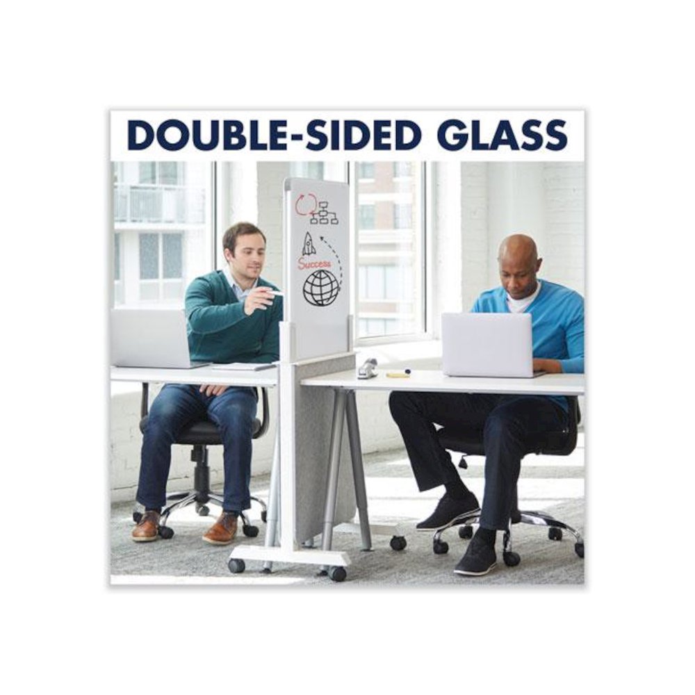 Agile Glass Dry-Erase Easel, 25.5" x 60.5", White Surface. Picture 2