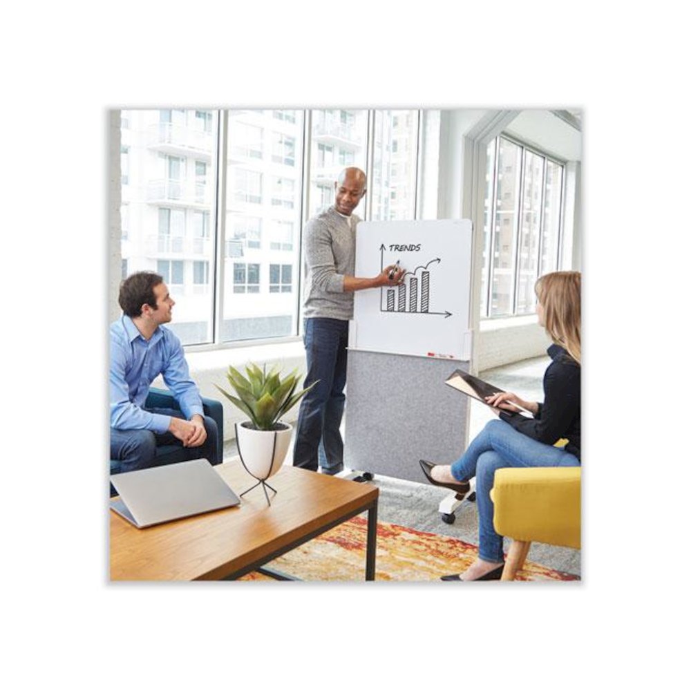 Agile Glass Dry-Erase Easel, 25.5" x 60.5", White Surface. Picture 7