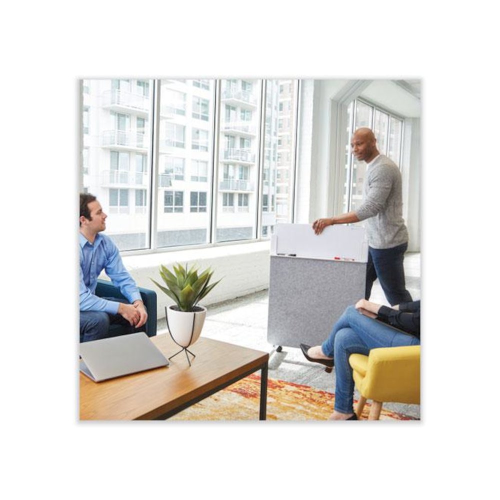 Agile Glass Dry-Erase Easel, 25.5" x 60.5", White Surface. Picture 6