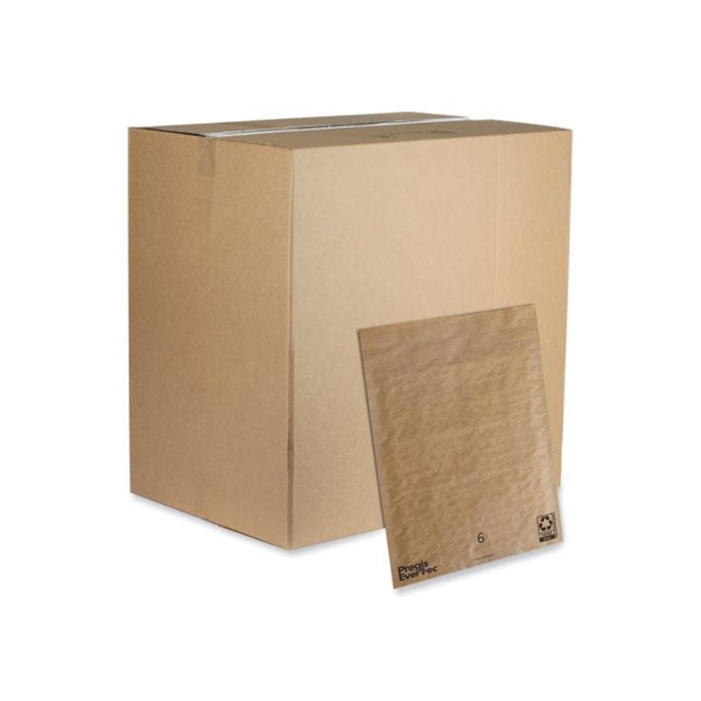 EverTec Curbside Recyclable Padded Mailer, #6, Kraft Paper, Self-Adhesive Closure, 14 x 18, Brown, 50/Carton. Picture 1