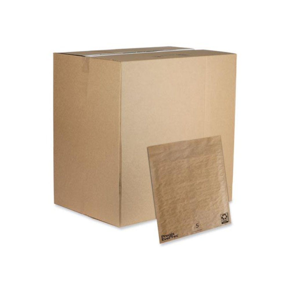 EverTec Curbside Recyclable Padded Mailer, #5, Kraft Paper, Self-Adhesive Closure, 12 x 15, Brown, 100/Carton. Picture 1