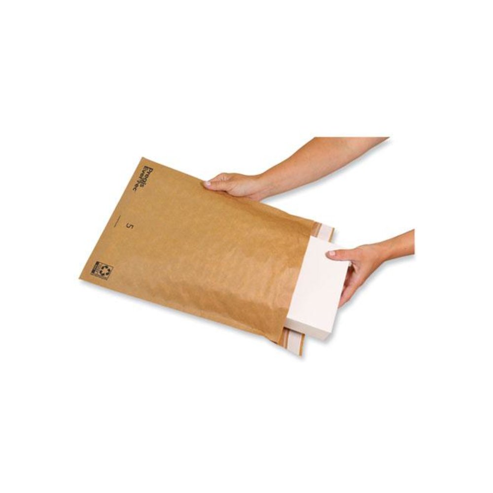 EverTec Curbside Recyclable Padded Mailer, #5, Kraft Paper, Self-Adhesive Closure, 12 x 15, Brown, 100/Carton. Picture 2
