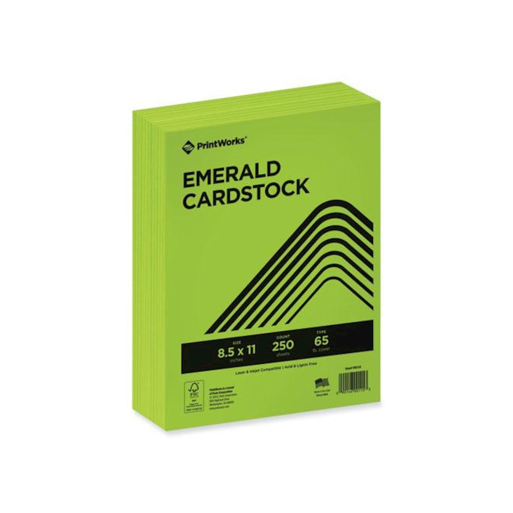 Color Cardstock, 65 lb Cover Weight, 8.5 x 11, Emerald Green, 250/Ream. Picture 1