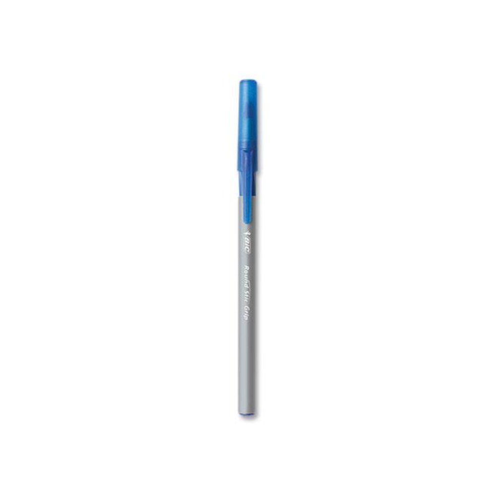 Round Stic Grip Xtra Comfort Ballpoint Pen, Stick, Medium 1 mm, Blue Ink, Gray/Blue Barrel, 144/Pack. Picture 2