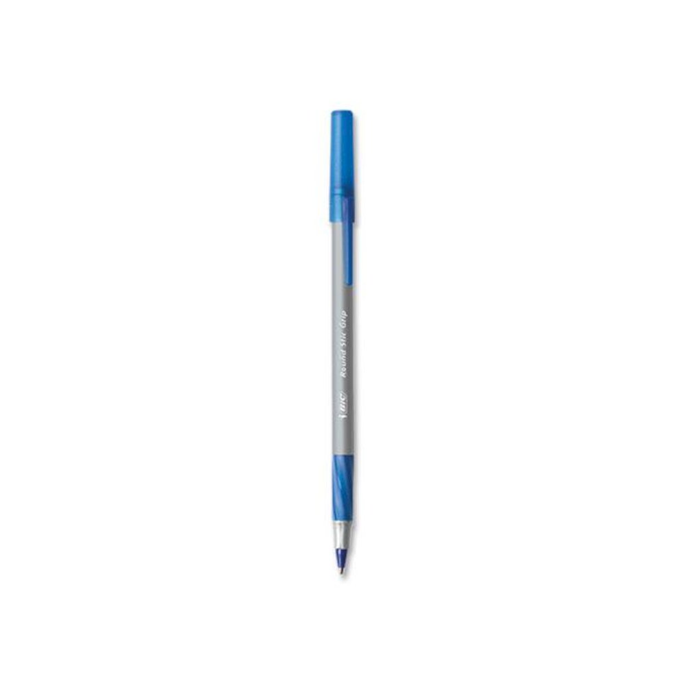 Round Stic Grip Xtra Comfort Ballpoint Pen, Stick, Medium 1 mm, Blue Ink, Gray/Blue Barrel, 144/Pack. Picture 4