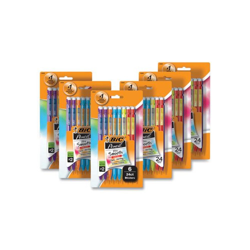 Xtra-Smooth Bright Edition Mechanical Pencils, 0.7 mm, HB (#2), Black Lead, Assorted Barrel Colors, 24/Pack, 6 Packs/Carton. Picture 1