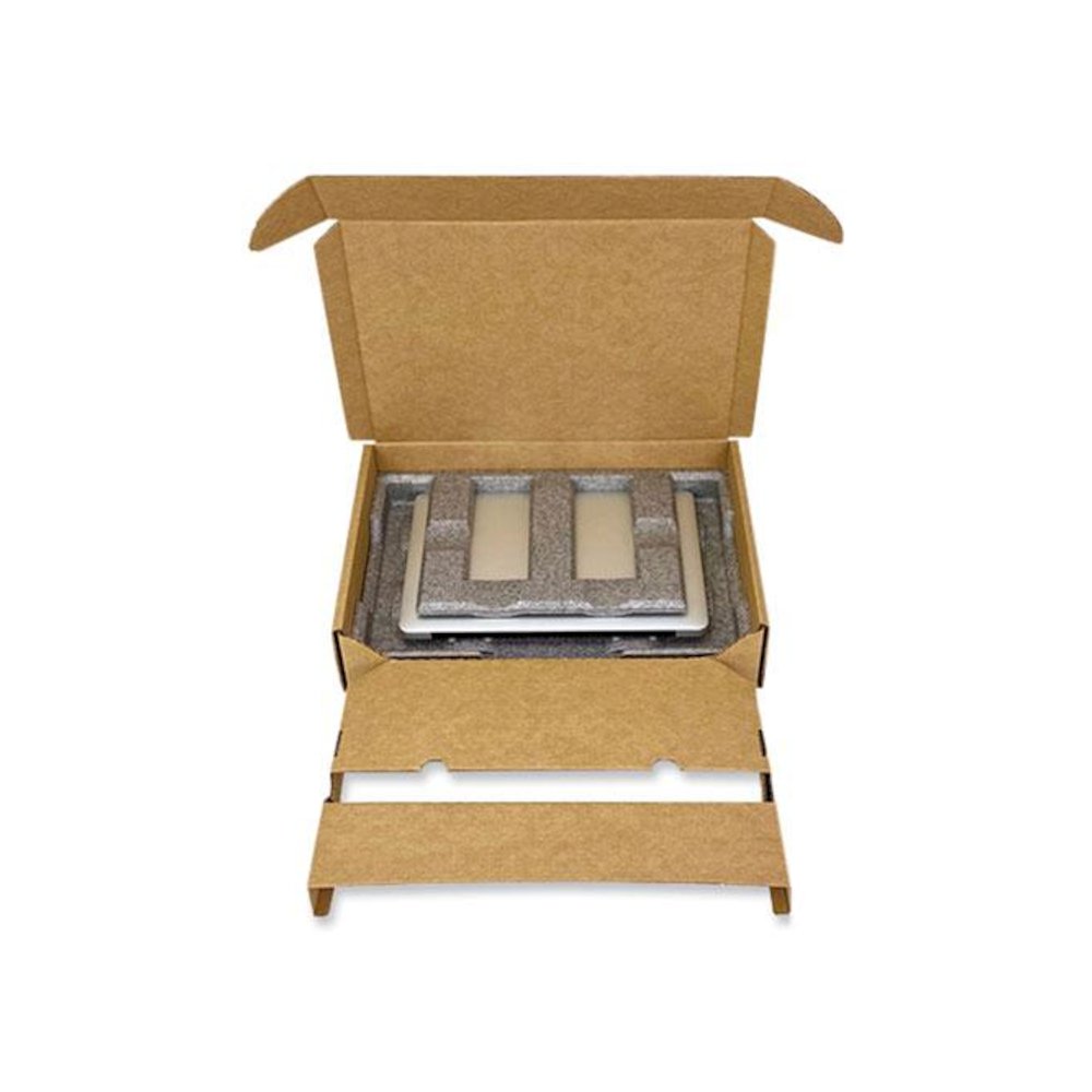 Laptop Shipping Box, One-Piece Foldover (OPF), Large, 17.25" x 11.68" x 3.75", Brown Kraft. Picture 6