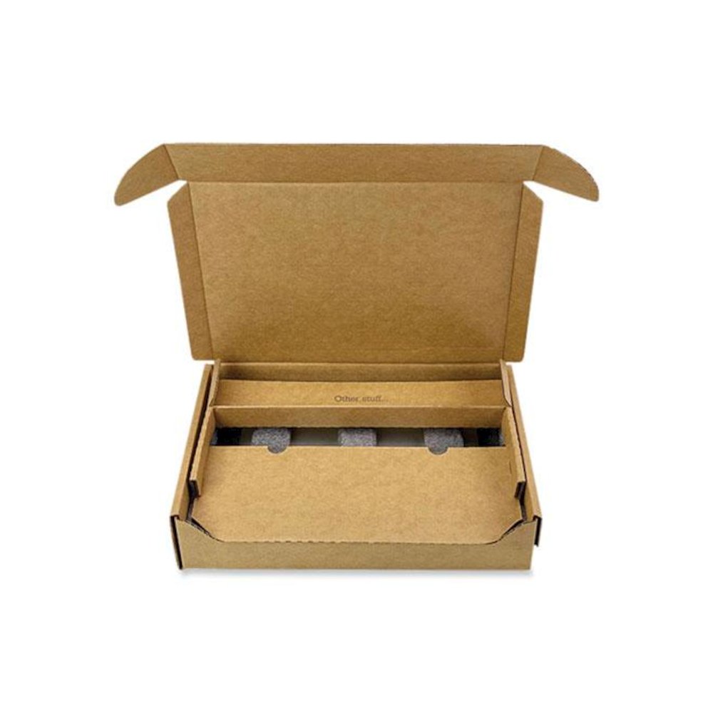 Laptop Shipping Box, One-Piece Foldover (OPF), Large, 17.25" x 11.68" x 3.75", Brown Kraft. Picture 2