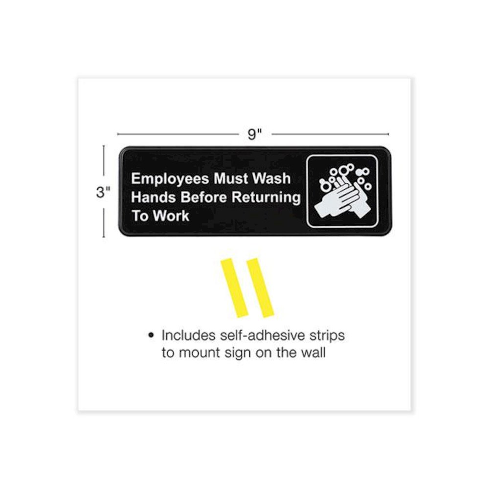 Indoor/Outdoor Restroom with Braille Text, 6" x 9", Black Face, White Graphics, 3/Pack. Picture 4
