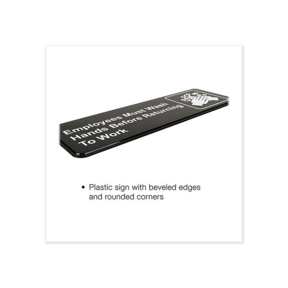 Indoor/Outdoor Restroom with Braille Text, 6" x 9", Black Face, White Graphics, 3/Pack. Picture 2