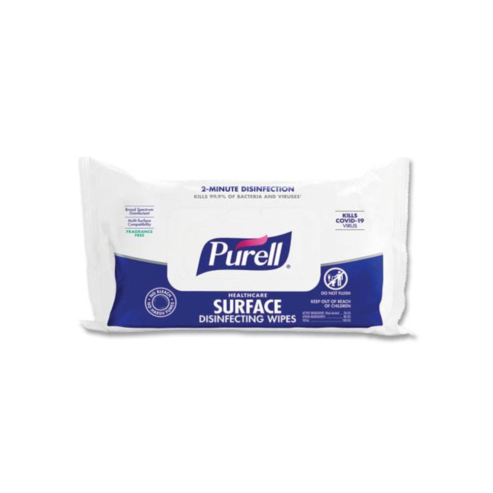 Healthcare Surface Disinfecting Wipes, 1-Ply, 7 x 10, Unscented, White, 72/Pack. Picture 1