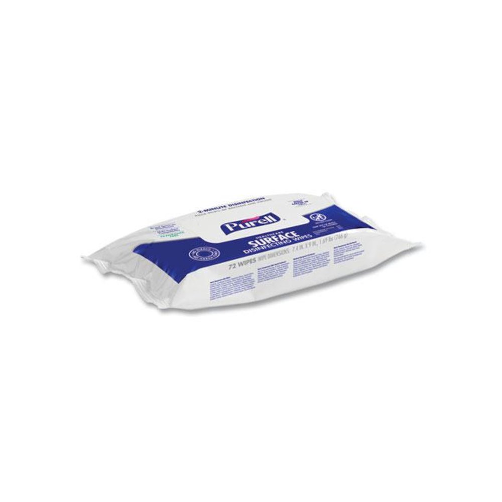 Healthcare Surface Disinfecting Wipes, 1-Ply, 7 x 10, Unscented, White, 72/Pack. Picture 2