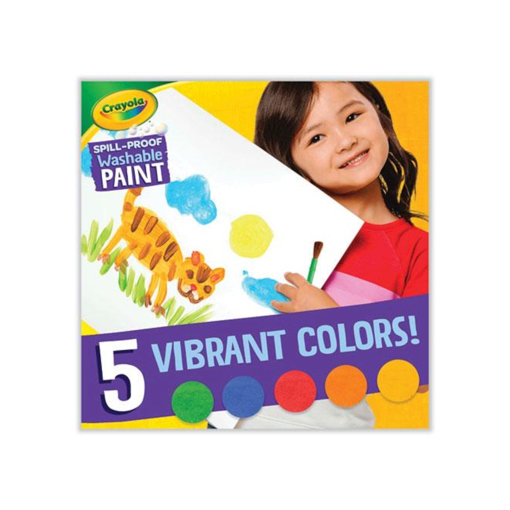 Spill Proof Washable Paints, 5 Colors, 1.4 oz Cups, 5 Sets/Carton. Picture 7