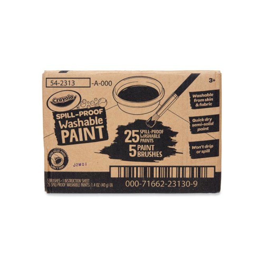 Spill Proof Washable Paints, 5 Colors, 1.4 oz Cups, 5 Sets/Carton. Picture 1