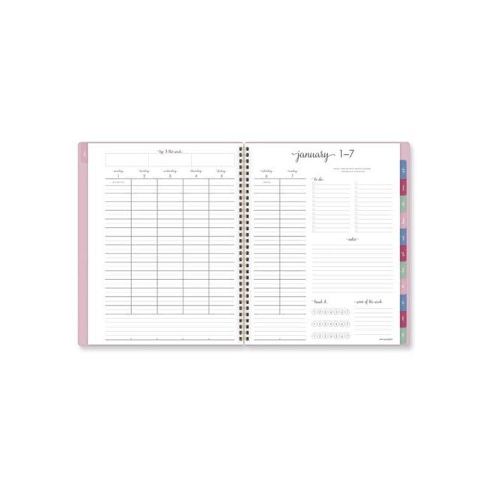 Harmony Weekly/Monthly Poly Planner, 11 x 9.38, Pink Cover, 13-Month: Jan 2026 to Jan 2027. Picture 2