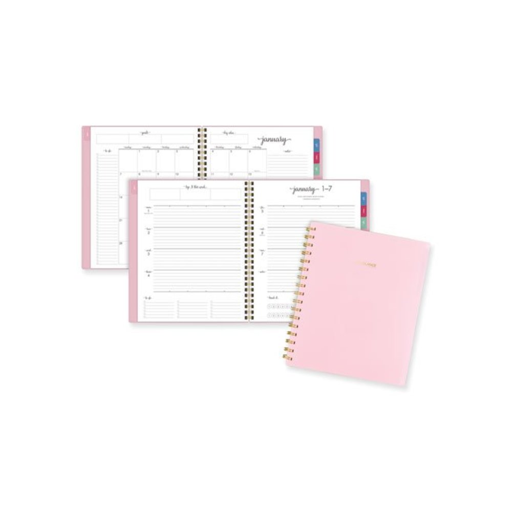 Harmony Weekly/Monthly Poly Planner, 8.81 x 7.88, Pink Cover, 13-Month: Jan 2026 to Jan 2027. Picture 1