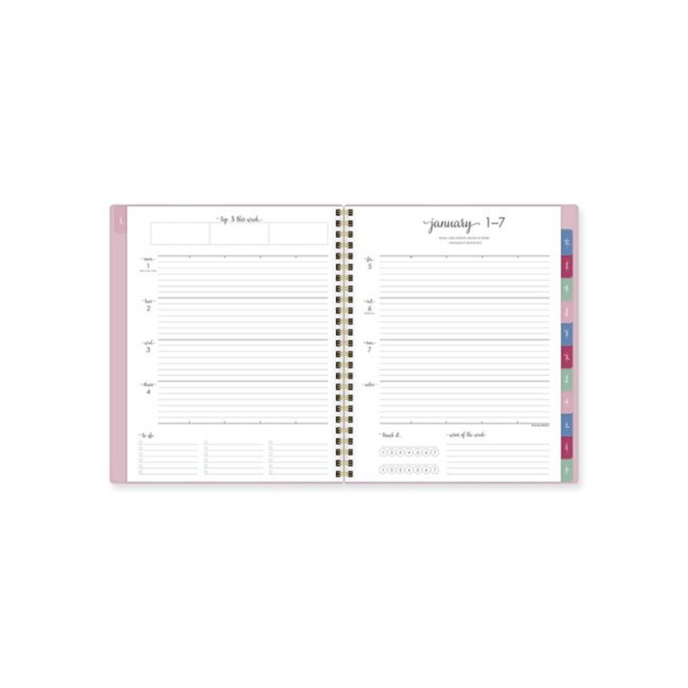 Harmony Weekly/Monthly Poly Planner, 8.81 x 7.88, Pink Cover, 13-Month: Jan 2026 to Jan 2027. Picture 5