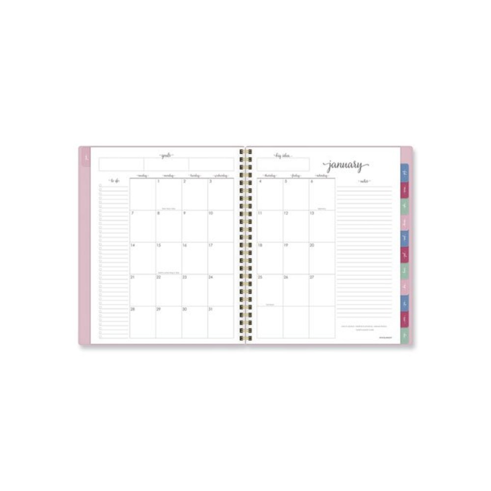 Harmony Weekly/Monthly Poly Planner, 8.81 x 7.88, Pink Cover, 13-Month: Jan 2026 to Jan 2027. Picture 9
