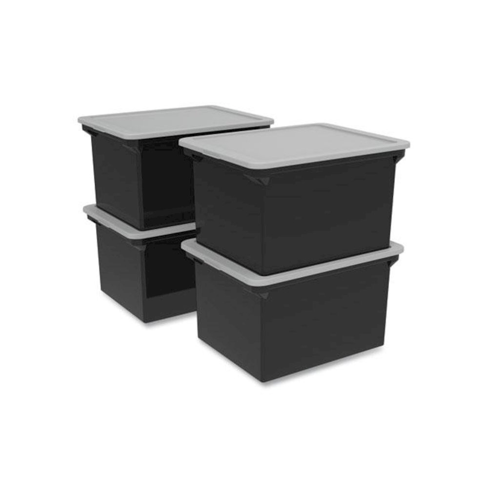 Tote with Comfort Edges, Legal/Letter, 13.9" x 18.3" x 10.6", Black, 4/Carton. Picture 3