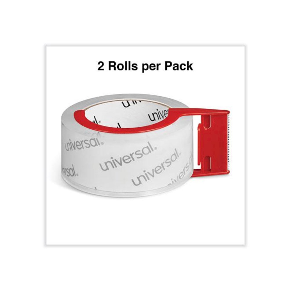 Heavy-Duty Acrylic Box Sealing Tape with Dispenser, 3" Core, 1.88" x 54.6 yds, Clear, 2/Pack. Picture 4