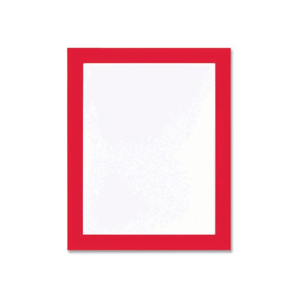 Self Adhesive Sign Holders, 11 x 17 Insert, Clear with Red Border, 2/Pack. Picture 1