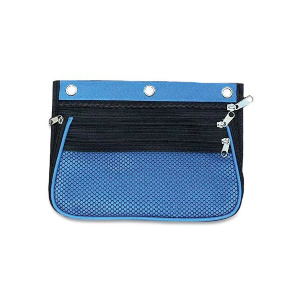 Three-Pocket Binder-Insertable Expandable Pencil Pouch, 3 Compartments, 3-Hole Punched, 10.25" x 7.5", Assorted, 3/Pack. Picture 2