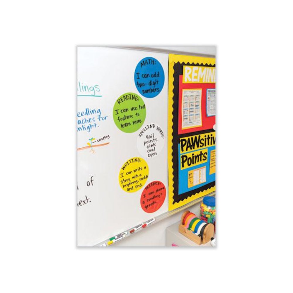 Self Stick Dry Erase Circles, 10" x 10", Assorted Surface, 10/Pack. Picture 4