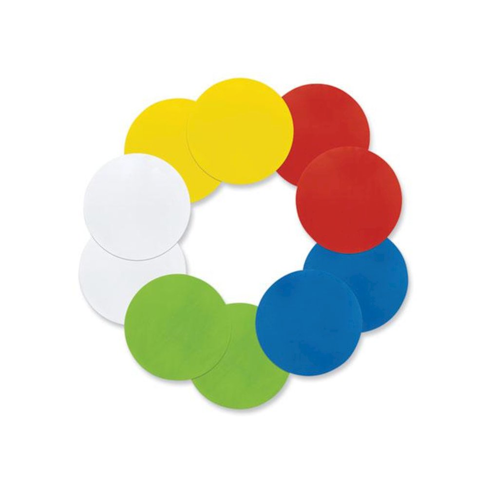 Self Stick Dry Erase Circles, 10" x 10", Assorted Surface, 10/Pack. Picture 1