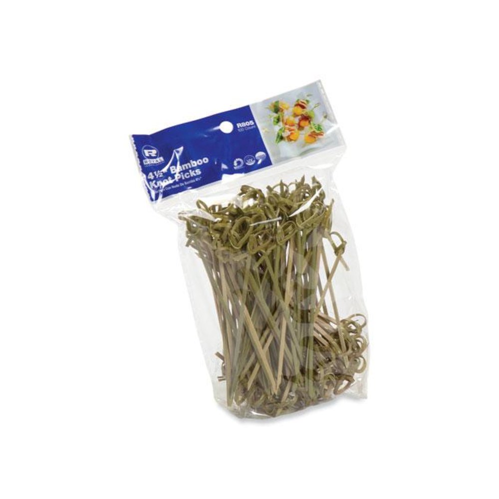 Knotted Bamboo Pick, Paper, 4.5", Natural, 100/Pack, 10 Packs/Carton. Picture 4