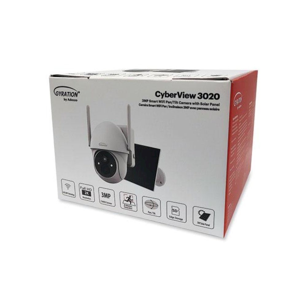 Cyberview 3020 3MP Smart WiFi Pan/Tilt Camera with Solar Panel, 2304 x 1296 Pixels. Picture 3
