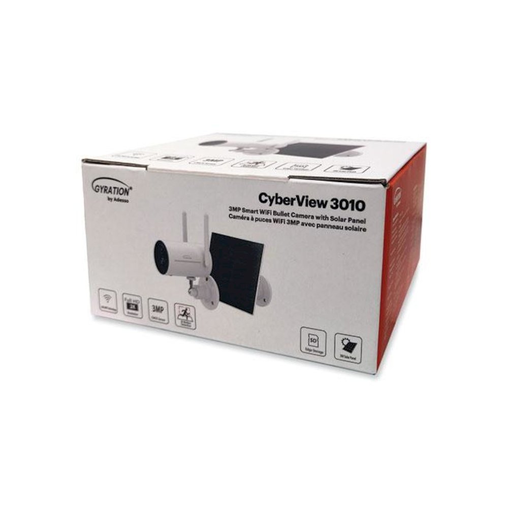 Cyberview 3010 3MP Smart Wifi Bullet Camera with Solar Panel, 2304 x 1296 Pixels. Picture 1