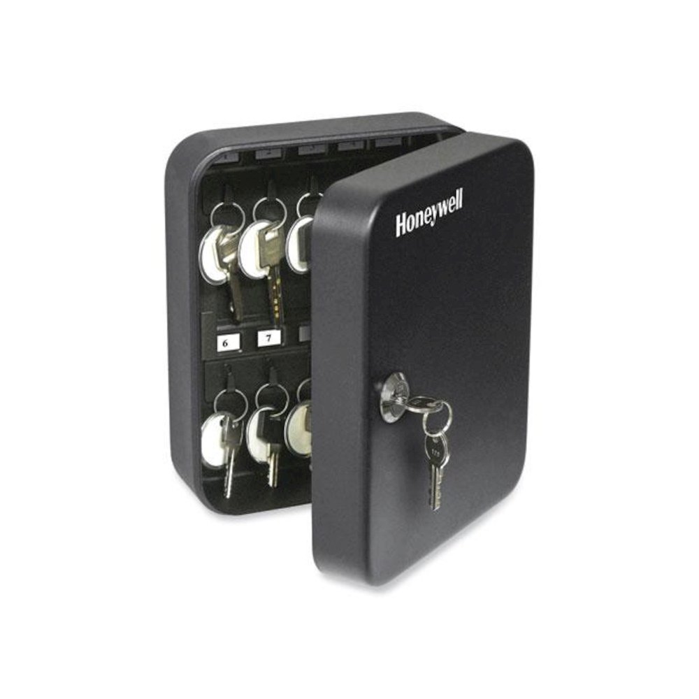 24-Slot Key Box, 6.3 x 2.9 x 7.8, Steel, Black. Picture 3