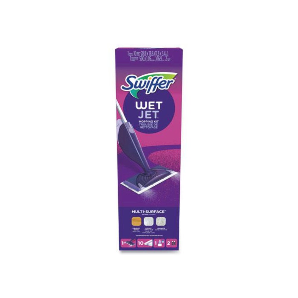 WetJet Mop Starter Kit with 10 Pads and 1 Cleaner, 11.3 x 5.4 Head, Silver Handle. Picture 4