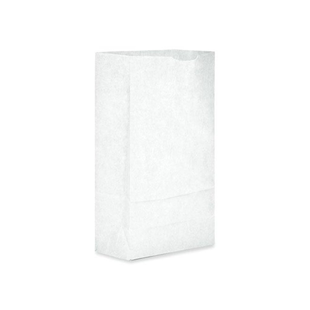 Grocery Paper Bags, 6# Size, 35# Basis Weight, 5.88" x 3.63" x 11", White, 500/Bundle. Picture 8