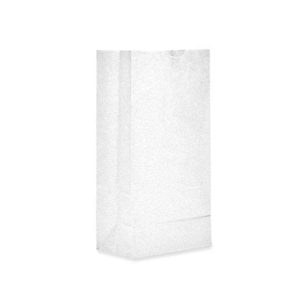 Grocery Paper Bags, 8# Size, 35# Basis Weight, 6" x 3.88" x 12.5", White, 500/Bundle. Picture 6