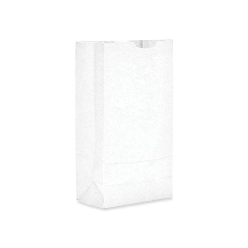 Grocery Paper Bags, 10# Size, 35# Basis Weight, 7" x 4.38" x 13.75", White, 500/Bundle. Picture 6