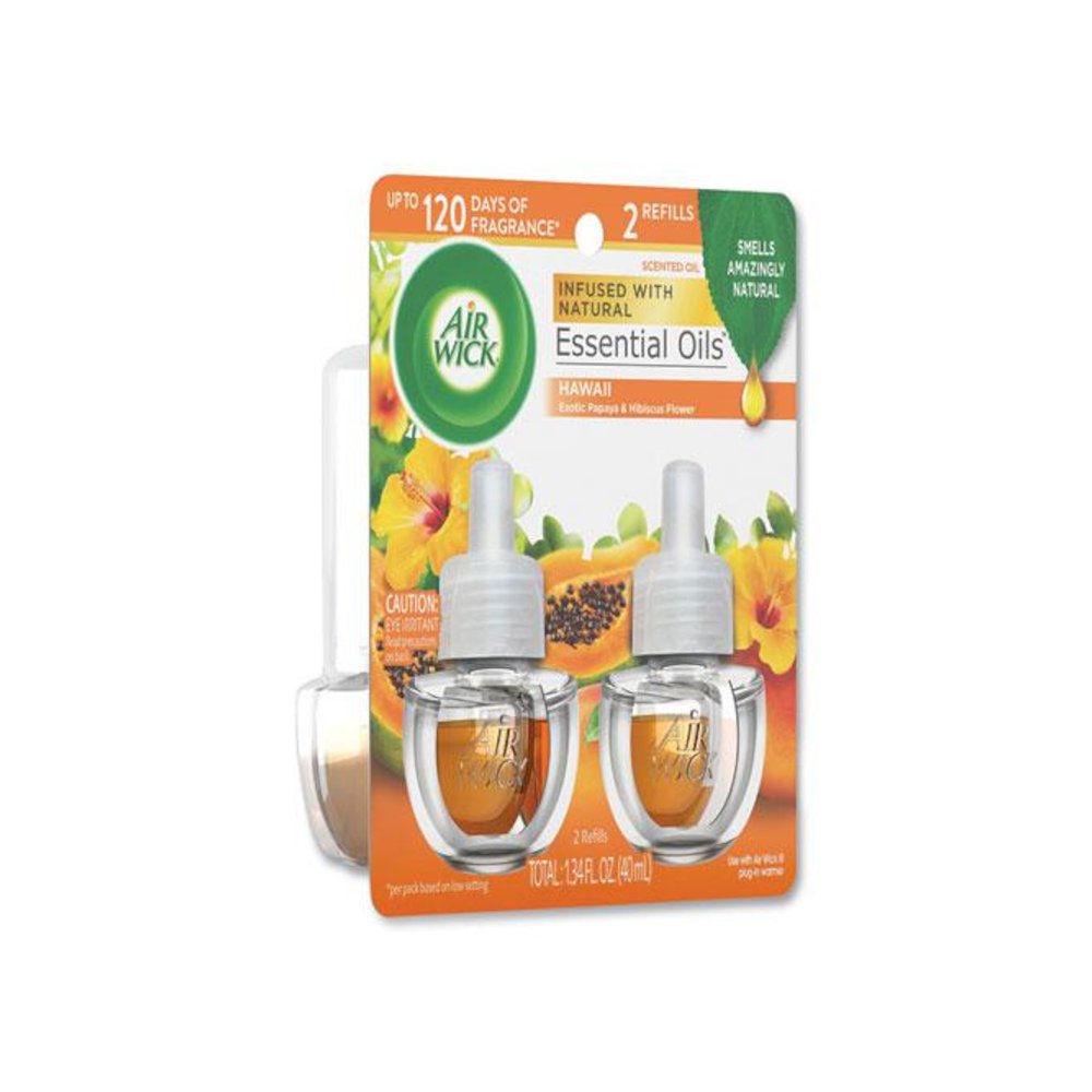 Scented Oil Twin Refill, Hawaii Exotic Papaya and Hibiscus Flower, 0.67 oz, 2/Pack, 6 Packs/Carton. Picture 4