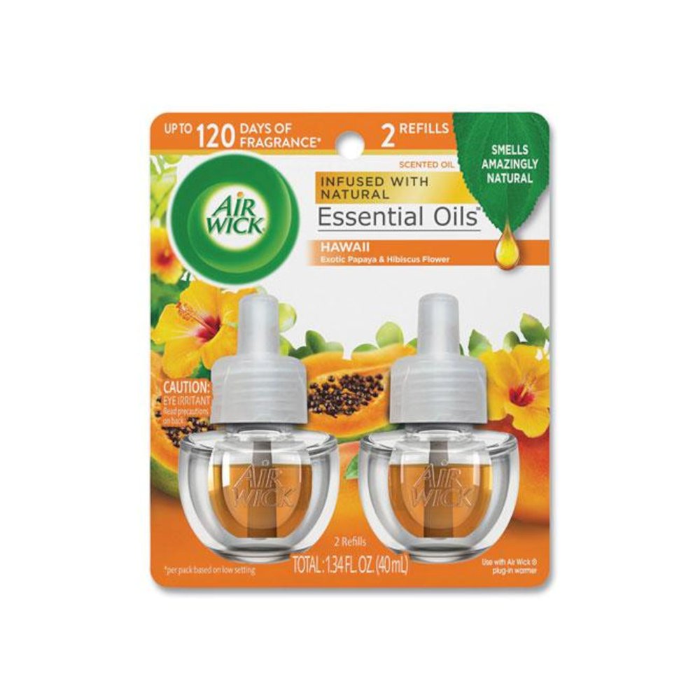 Scented Oil Twin Refill, Hawaii Exotic Papaya and Hibiscus Flower, 0.67 oz, 2/Pack, 6 Packs/Carton. Picture 2