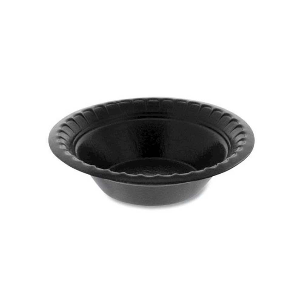 Placesetter Deluxe Laminated Foam Dinnerware, Bowl, 4 oz, Black, 1,250/Carton. Picture 1