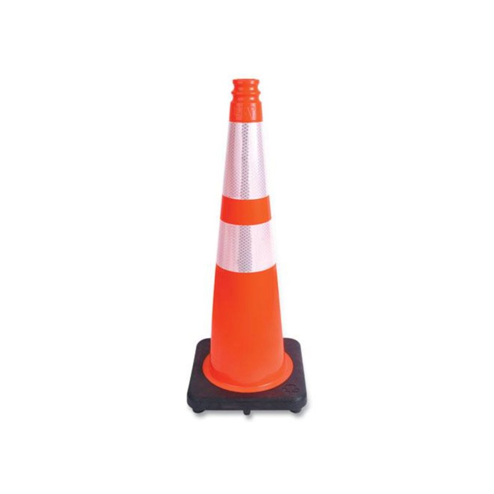 Traffic Cone, 11.5 x 11.5 x 28, Orange/Silver/Black. Picture 1