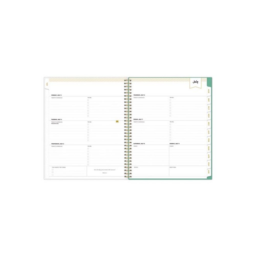 Day Designer Academic Year Weekly/Monthly Frosted Planner, Palms Artwork, 11 x 8.5, 12-Month (July to June): 2025 to 2026. Picture 2