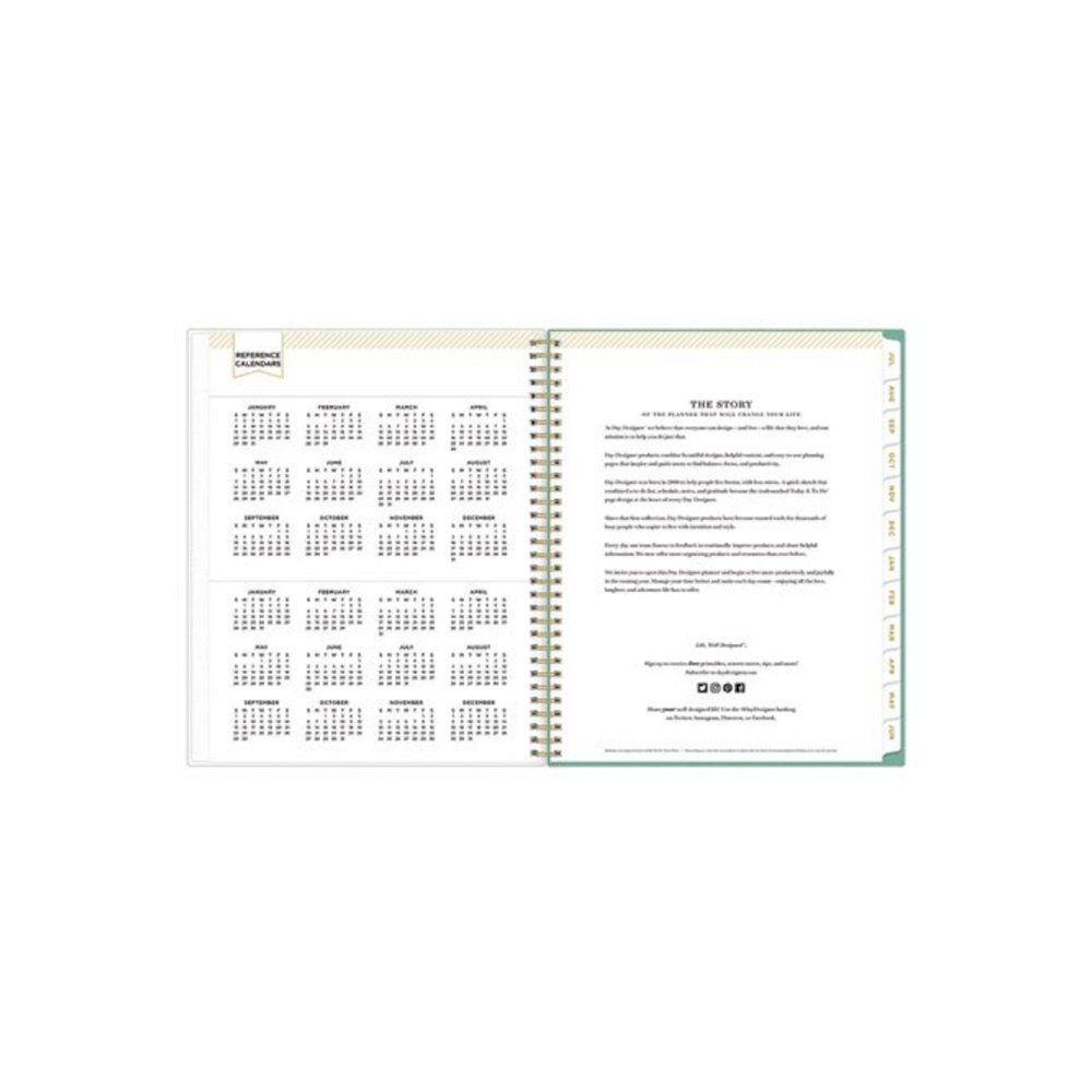 Day Designer Academic Year Weekly/Monthly Frosted Planner, Palms Artwork, 11 x 8.5, 12-Month (July to June): 2025 to 2026. Picture 7