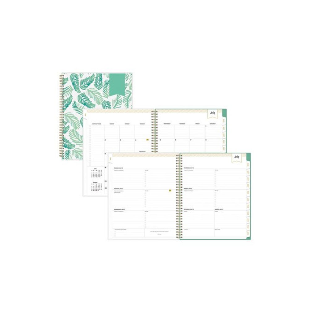 Day Designer Academic Year Weekly/Monthly Frosted Planner, Palms Artwork, 11 x 8.5, 12-Month (July to June): 2025 to 2026. Picture 1