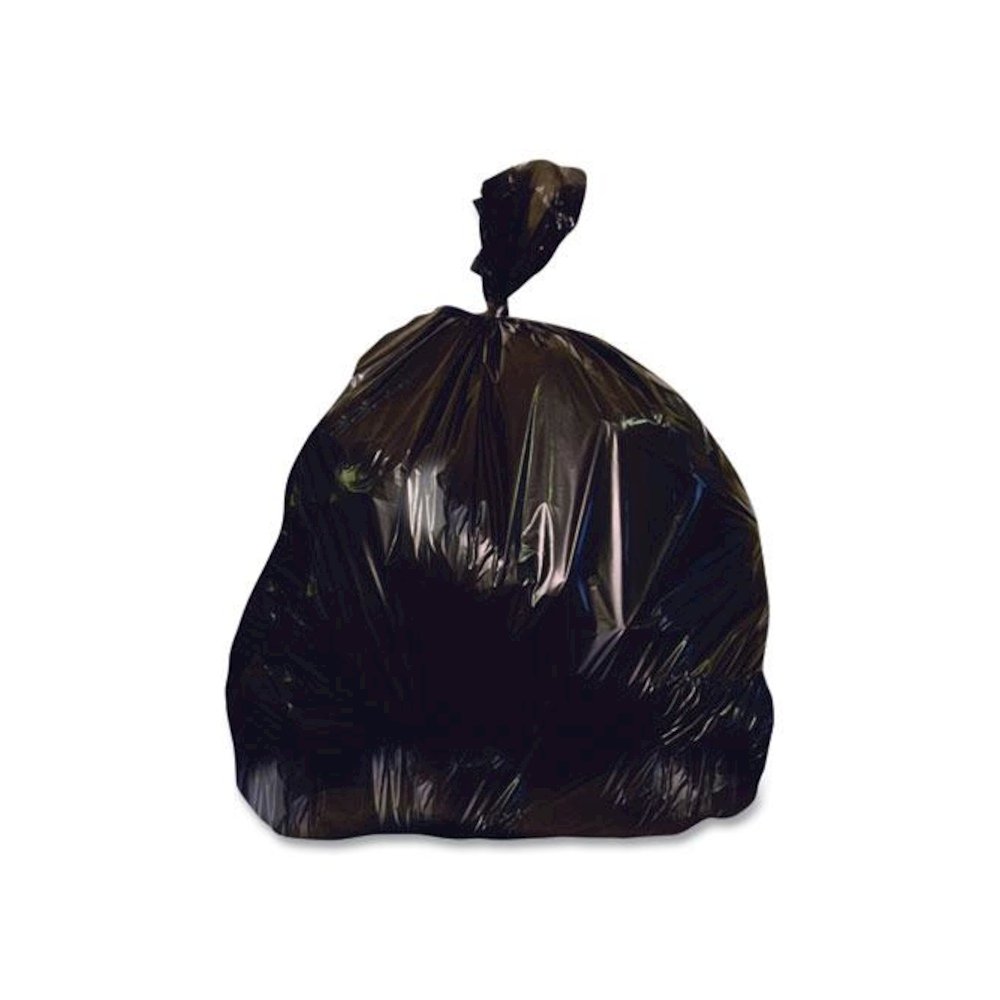 Linear Low-Density Can Liners, 65 gal, 1.5 mil, 43" x 60", Black, 100/Carton. Picture 1
