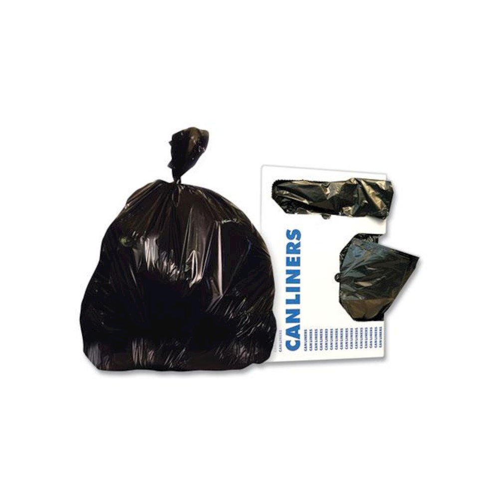 Linear Low-Density Can Liners, 65 gal, 1.5 mil, 43" x 60", Black, 100/Carton. Picture 2